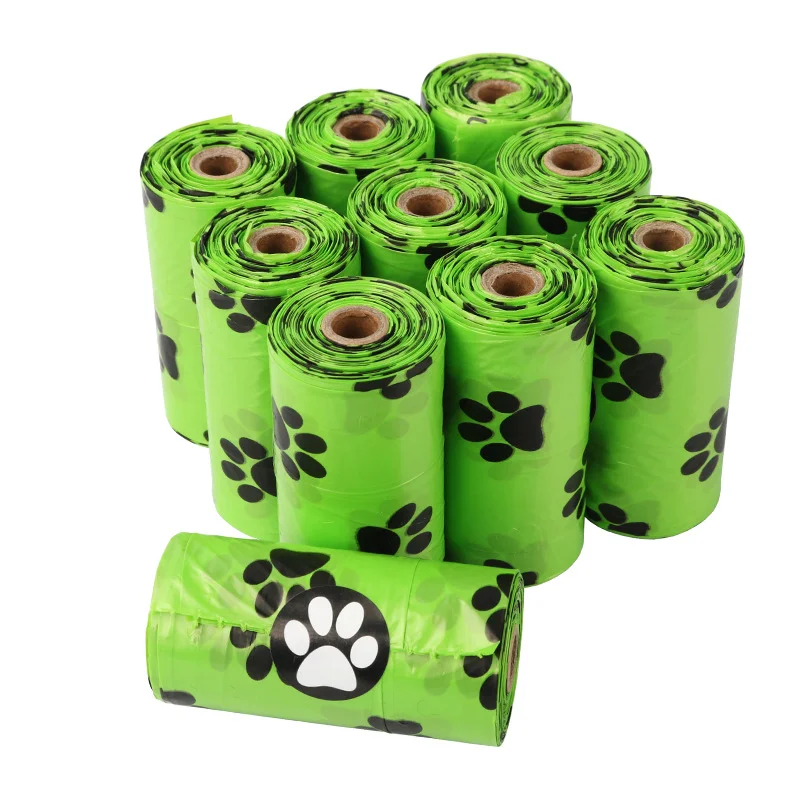 Les sachets de balade — 150 sacs — Vert · 10 rouleaux de 15 sacs